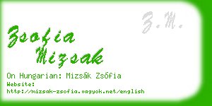 zsofia mizsak business card