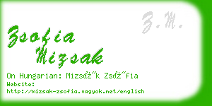 zsofia mizsak business card